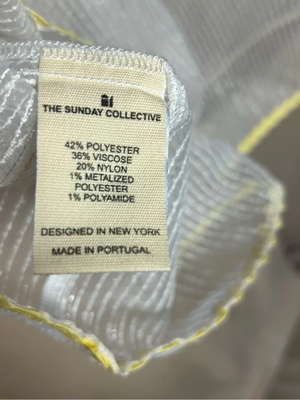 Sheer White Sundress with Yellow Trim
